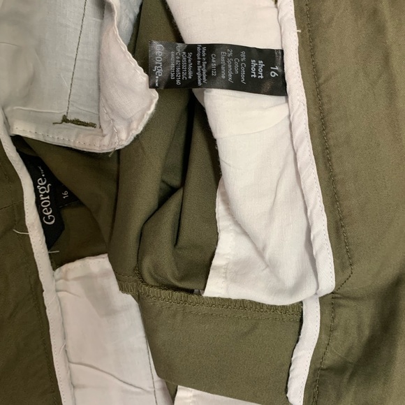 George Khaki Olive Green Preppy Shorts Neutral Plus 16 - Picture 6 of 7
